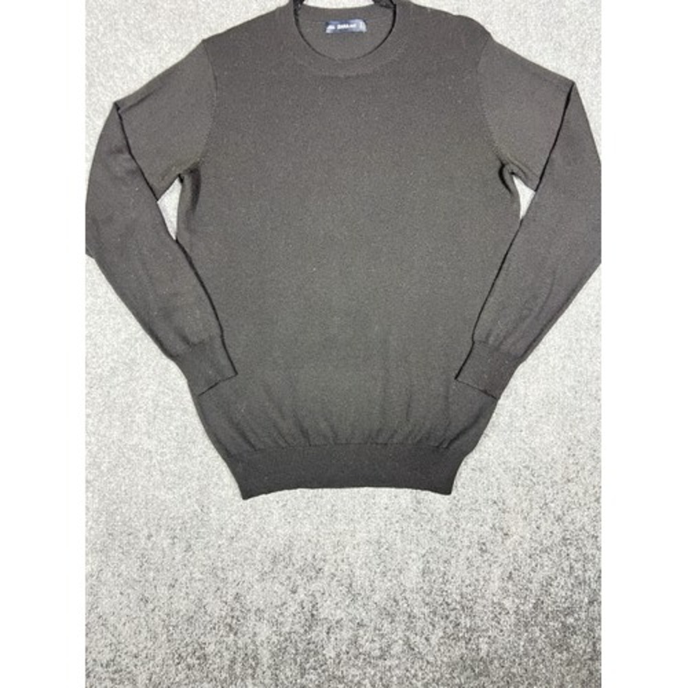 Zara's M Black Crew Neck Long Sleeve Tight-Knit Pullover Sweater